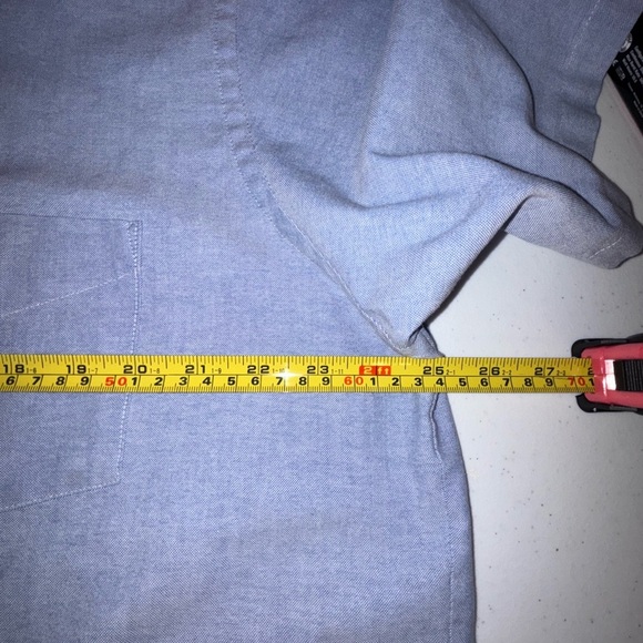 Men’s Denim Van Heusen Wrinkle Free Short Sleeve Button Down - Picture 8 of 8